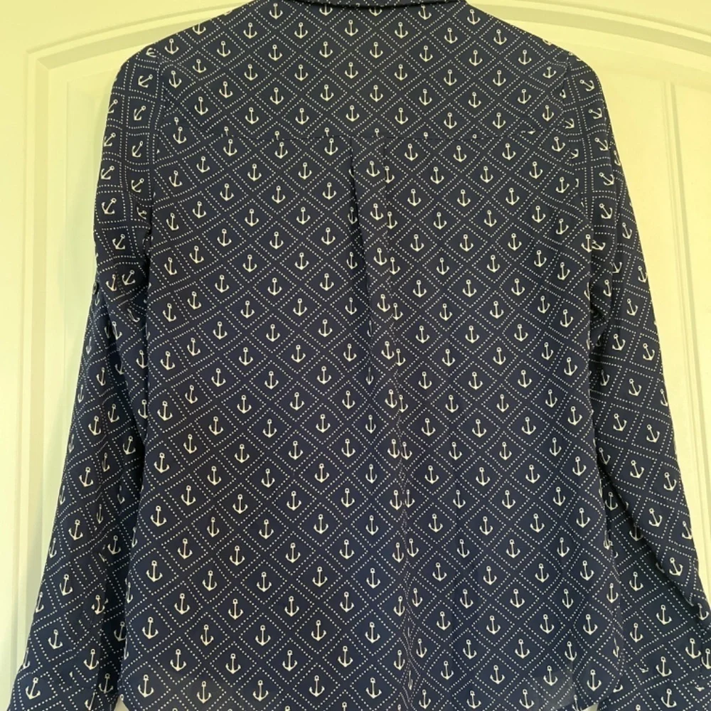 Express The Portofino Shirt Navy Blue White Anchors Nautical